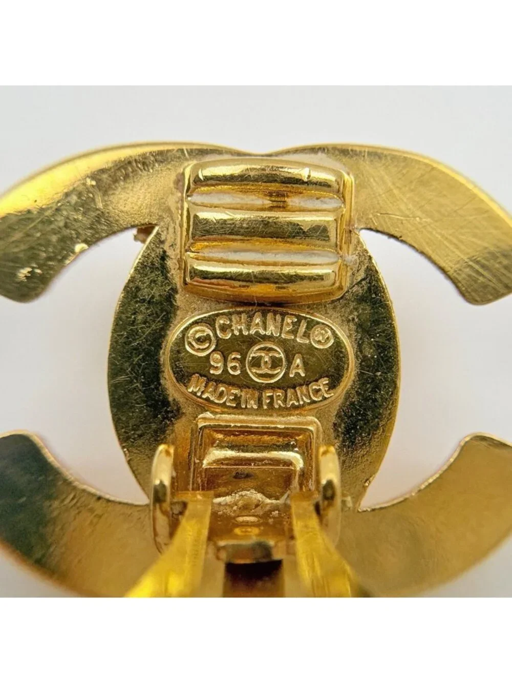 Chanel Earrings CC Logo Turnlock Gold Plated